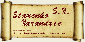 Stamenko Narandžić vizit kartica